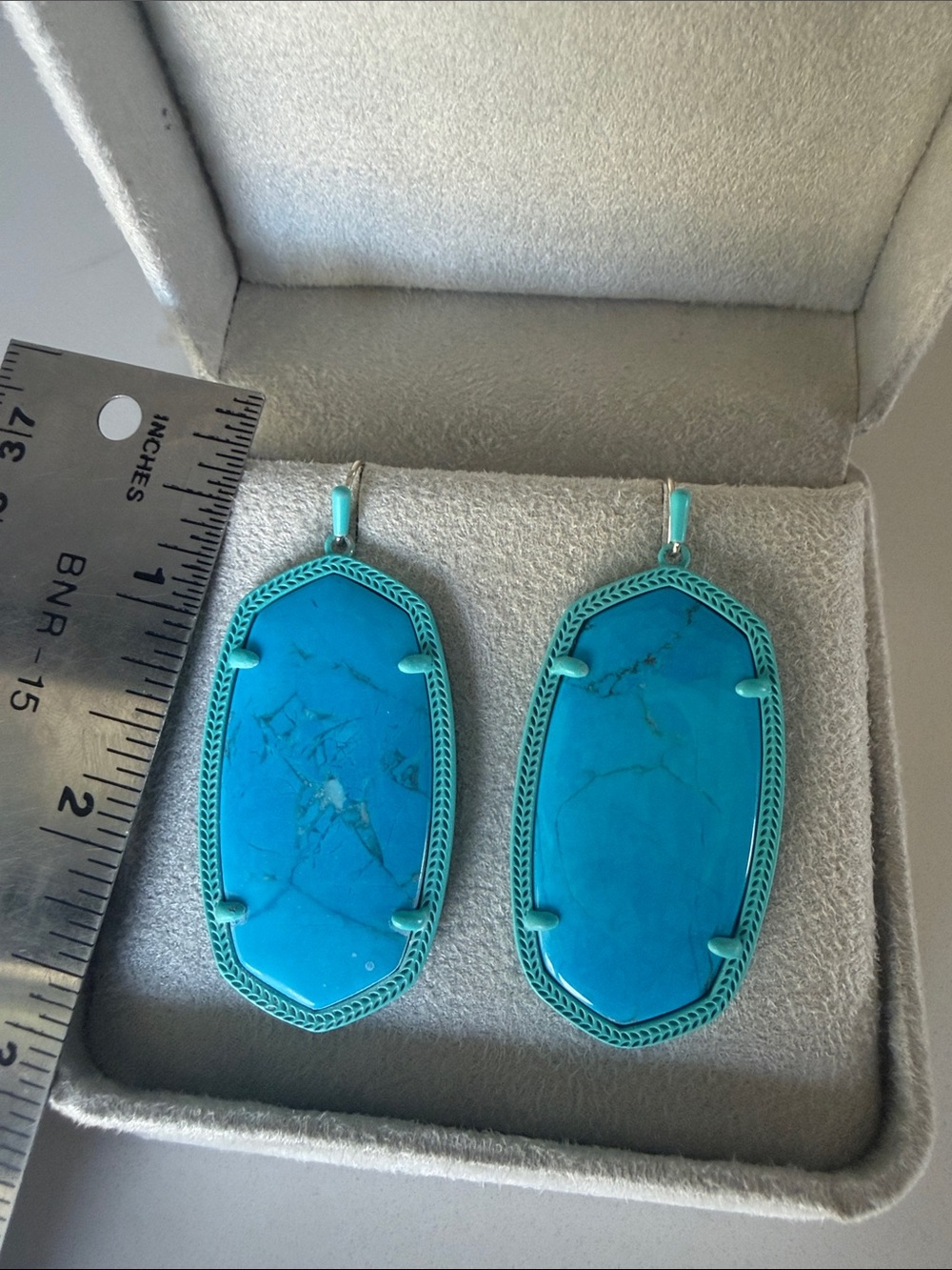 Kendra Scott Turquoise Blue Elle Drop Earrings - Picture 2 of 3